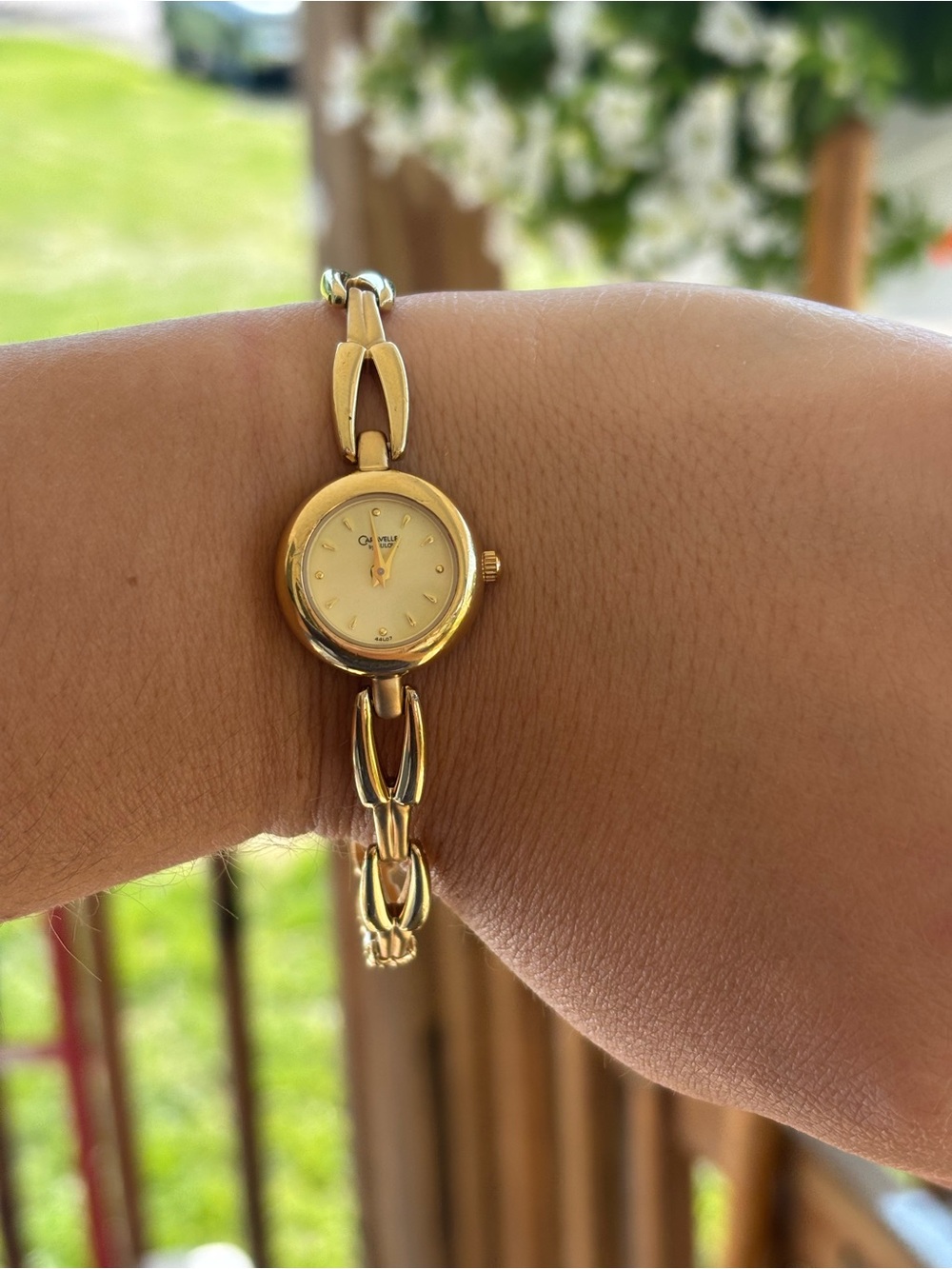 Gold-Tone dainty vintage Caravelle by Bulova ladies watch new battery